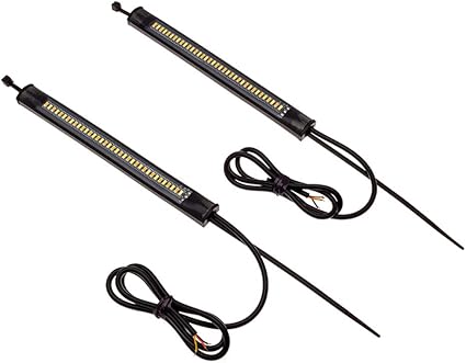 Motorbike Indicators LED Strips Amber + White Daytime Running Lights Fork Mount