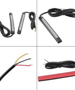 Keenso 17 Pcs Universal Flexible SMD LED Strip Lights 2 X 12V Car Brake Lights Turn Tail Light Strip Light For Motorcycle Bike ATV Car RV